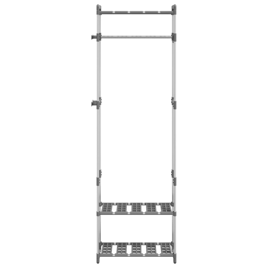 Appendiabiti a 3 Livelli Argento 59x29x192 cm in Alluminio | homemem39
