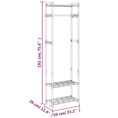 Appendiabiti a 3 Livelli Argento 59x29x192 cm in Alluminio | homemem39