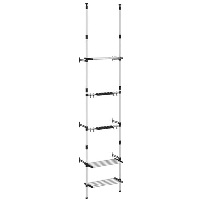 Rastrelliera Telescopica Giardino 3 Ripiani Argento Alluminio | homemem39
