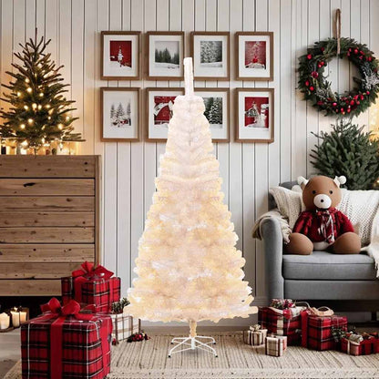 Albero di Natale Artificiale Punte Iridescenti Bianco 180cm PVC | homemem39