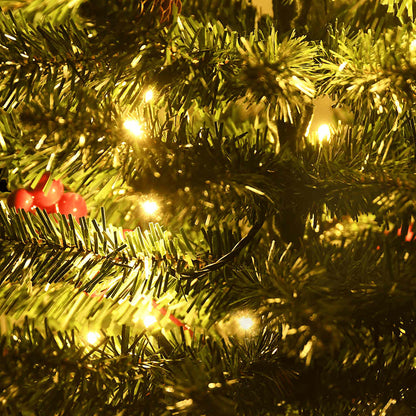 Alberi di Natale Artificiali 2 pz con Corona, Ghirlanda e LED | homemem39