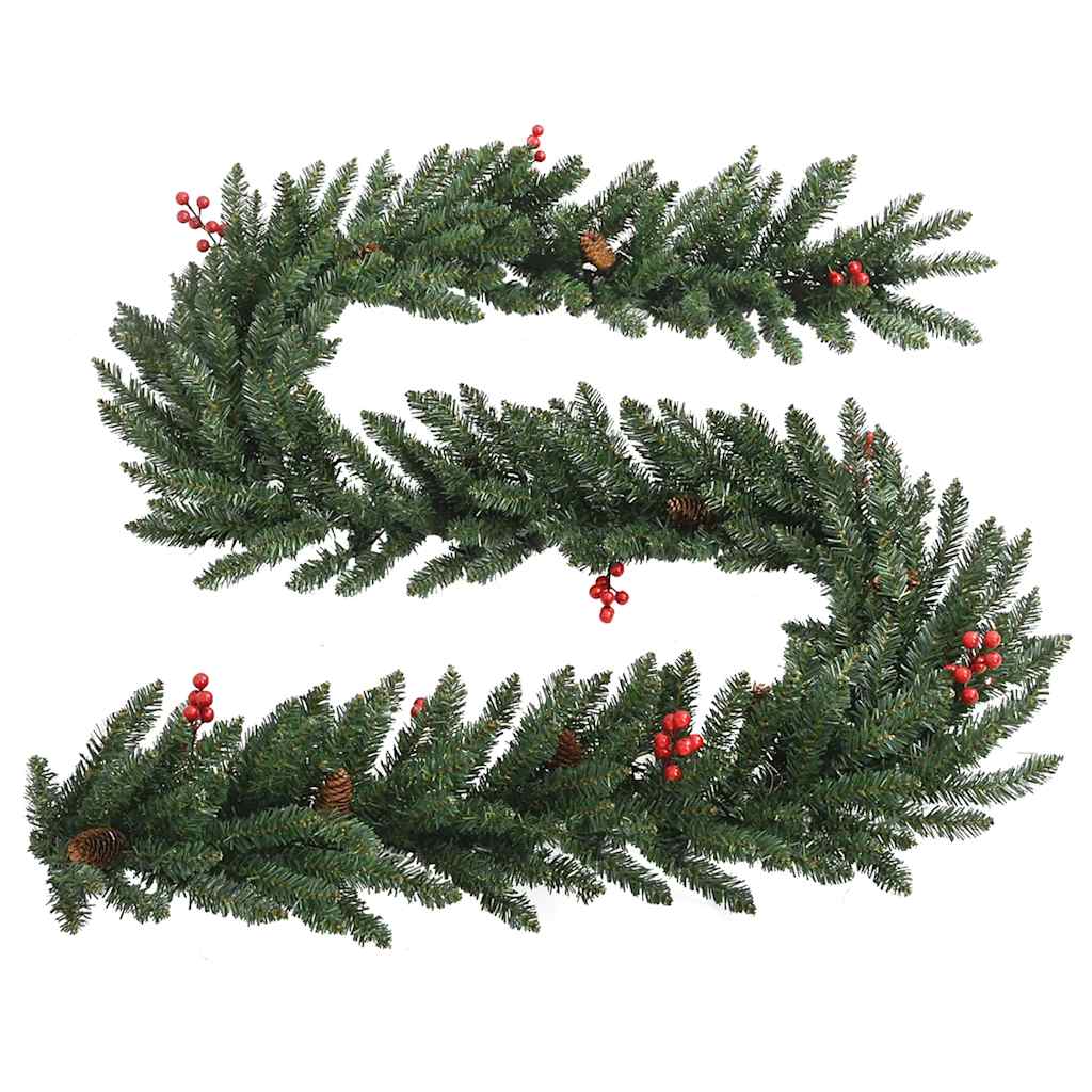 Alberi di Natale Artificiali 2 pz con Corona, Ghirlanda e LED | homemem39
