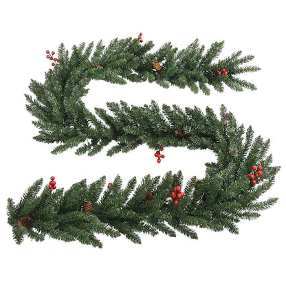 Alberi di Natale Artificiali 2 pz con Corona, Ghirlanda e LED | homemem39