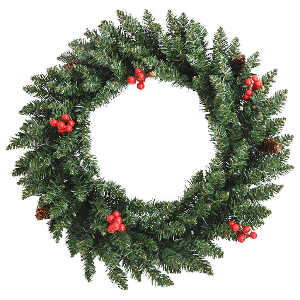 Alberi di Natale Artificiali 2 pz con Corona, Ghirlanda e LED | homemem39
