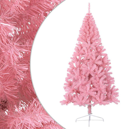 Albero di Natale Artificiale a Metà con Supporto Rosa 180cm PVC | homemem39