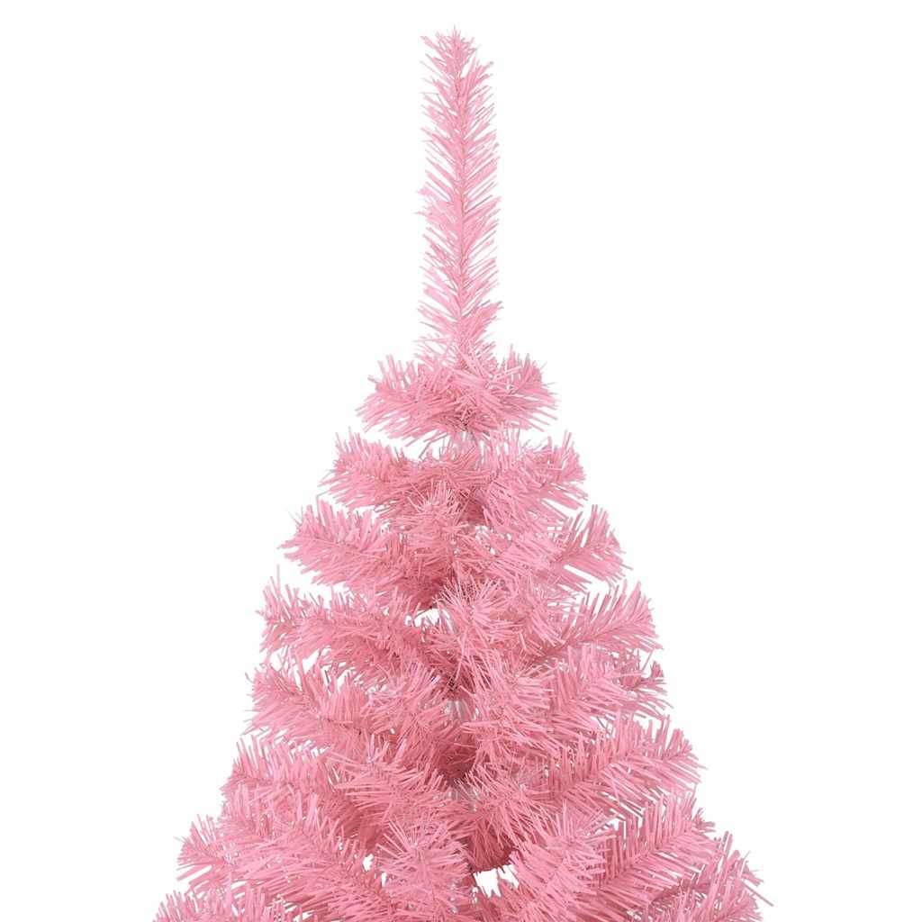 Albero di Natale Artificiale a Metà con Supporto Rosa 240cm PVC | homemem39