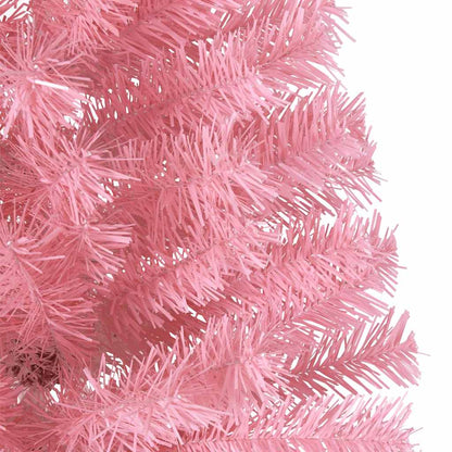 Albero di Natale Artificiale a Metà con Supporto Rosa 240cm PVC | homemem39