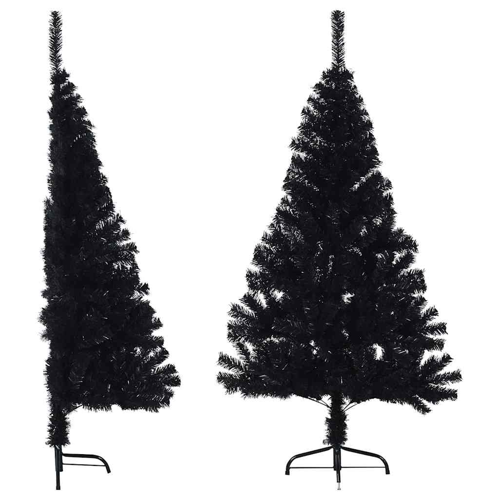 Albero di Natale Artificiale a Metà con Base Nero 120 cm PVC | homemem39
