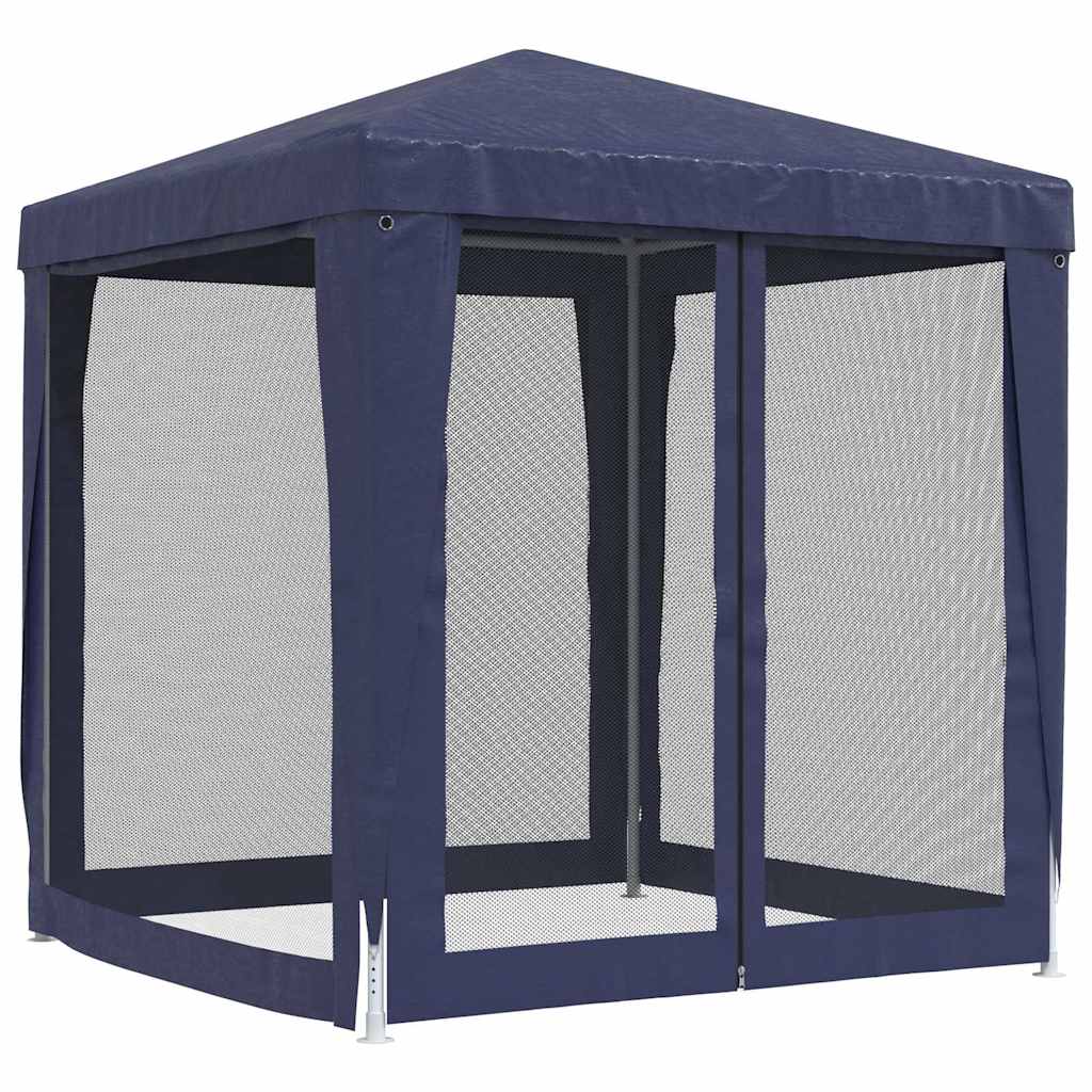 Tenda per Feste con 4 Pareti Laterali in Rete Blu 2x2 m HDPE | homemem39