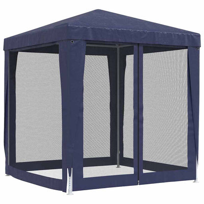 Tenda per Feste con 4 Pareti Laterali in Rete Blu 2x2 m HDPE | homemem39