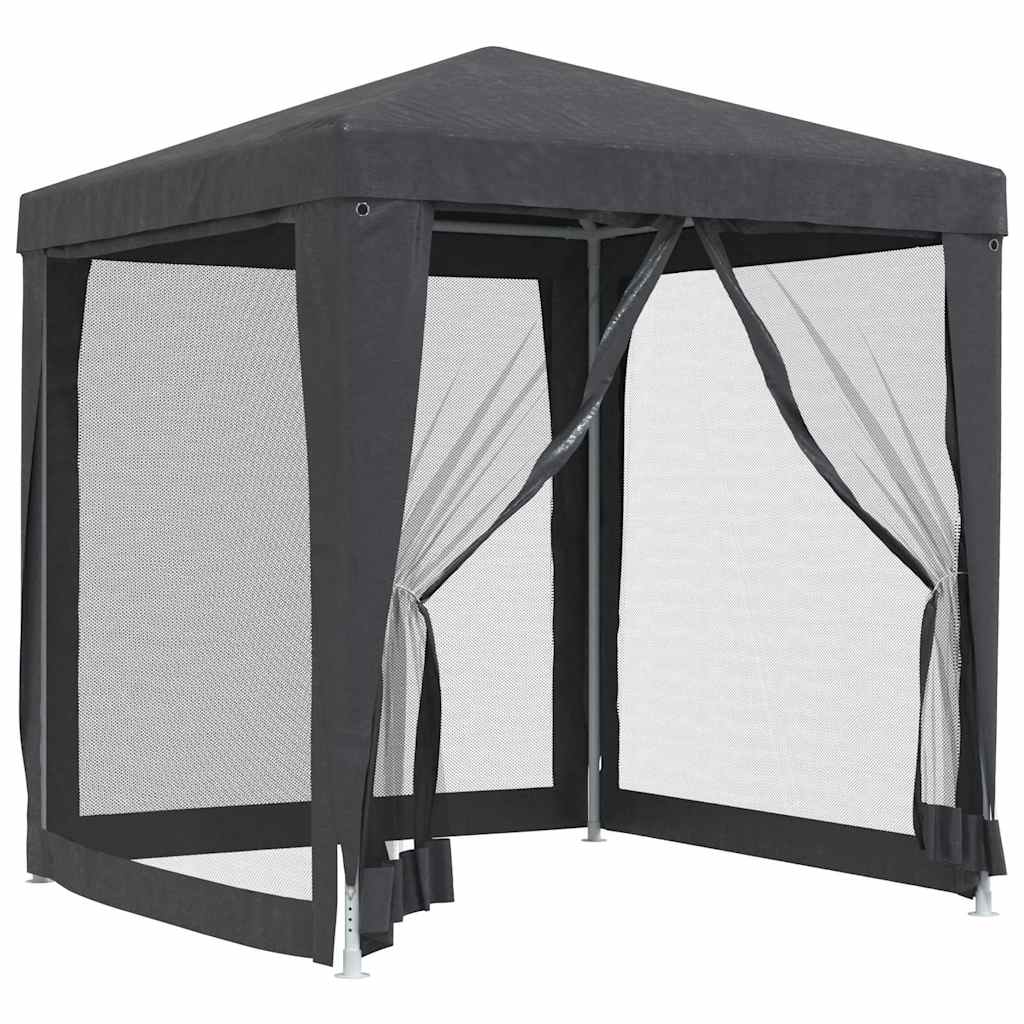 Tenda per Feste con 4 Pareti in Rete Antracite 2x2 m in HDPE