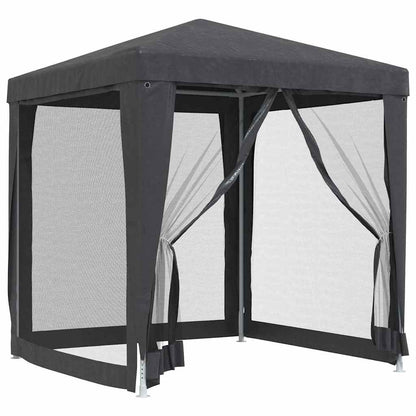 Tenda per Feste con 4 Pareti in Rete Antracite 2x2 m in HDPE