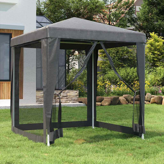 Tenda per Feste con 4 Pareti in Rete Antracite 2x2 m in HDPE