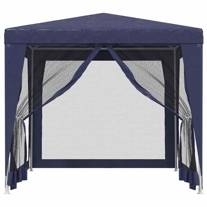 Tenda per Feste con 4 Pareti Laterali in Rete Blu 2,5x2,5m HDPE | homemem39
