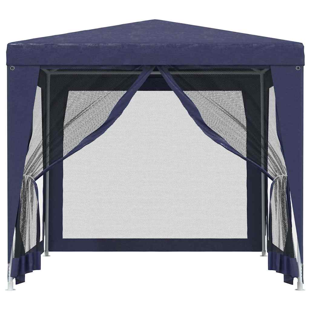 Tenda per Feste con 4 Pareti Laterali in Rete Blu 2,5x2,5m HDPE
