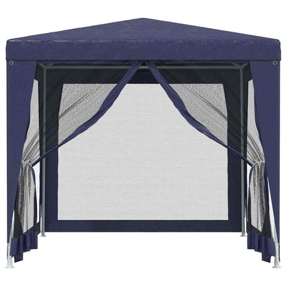Tenda per Feste con 4 Pareti Laterali in Rete Blu 2,5x2,5m HDPE