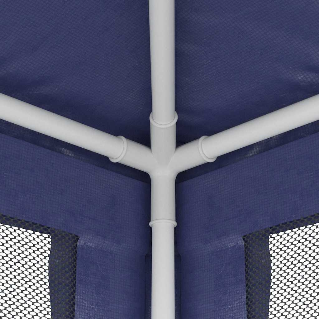 Tenda per Feste con 4 Pareti Laterali in Rete Blu 2,5x2,5m HDPE | homemem39
