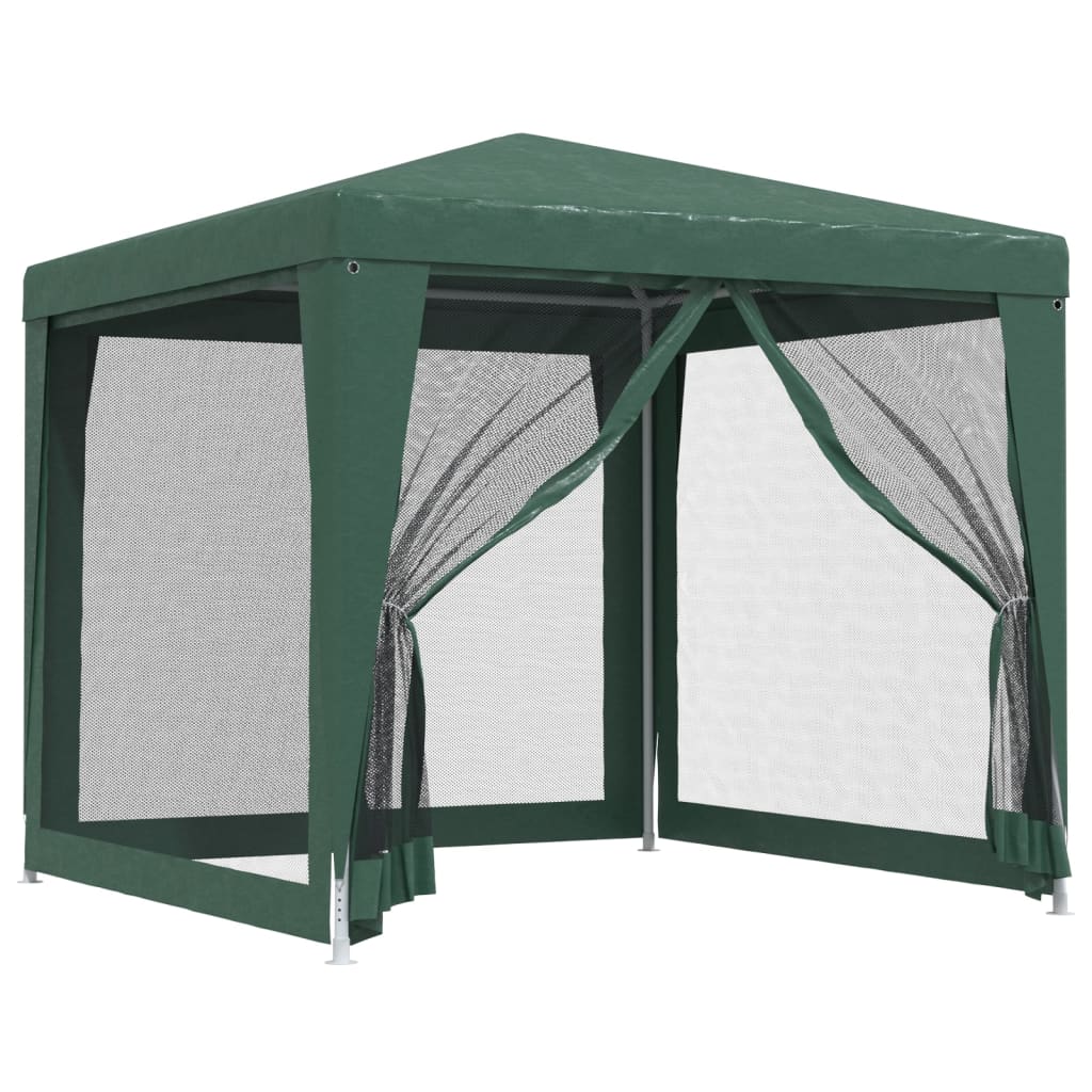 Tenda per Feste 4 Pareti Laterali in Rete Verde 2,5x2,5m HDPE | homemem39