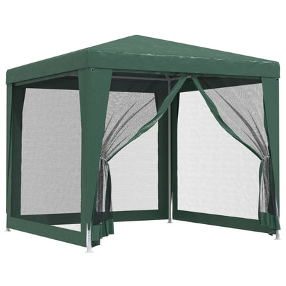 Tenda per Feste 4 Pareti Laterali in Rete Verde 2,5x2,5m HDPE | homemem39