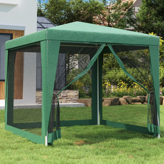 Tenda per Feste 4 Pareti Laterali in Rete Verde 2,5x2,5m HDPE | homemem39