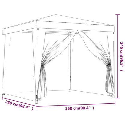 Tenda per Feste con 4 Pareti in Rete Antracite 2,5x2,5 m HDPE | homemem39