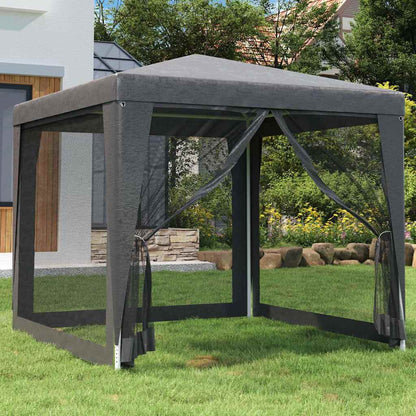 Tenda per Feste con 4 Pareti in Rete Antracite 2,5x2,5 m HDPE