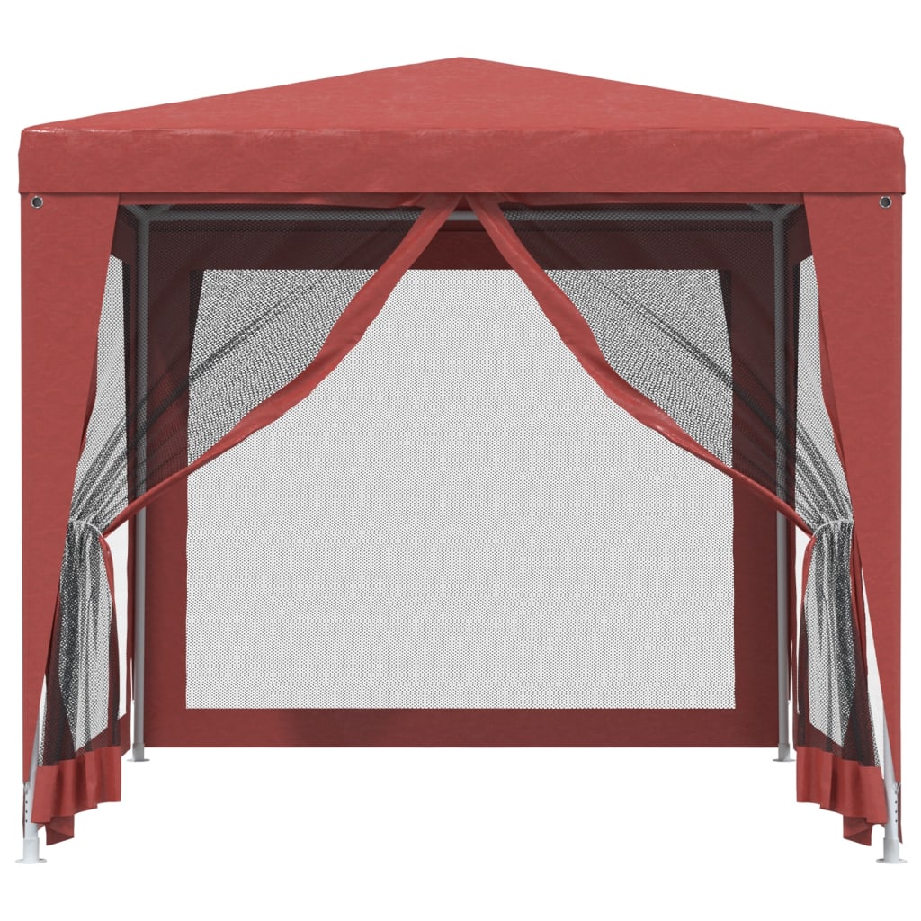 Tenda per Feste 4 Pareti Laterali in Rete Rossa 2,5x2,5m HDPE | homemem39