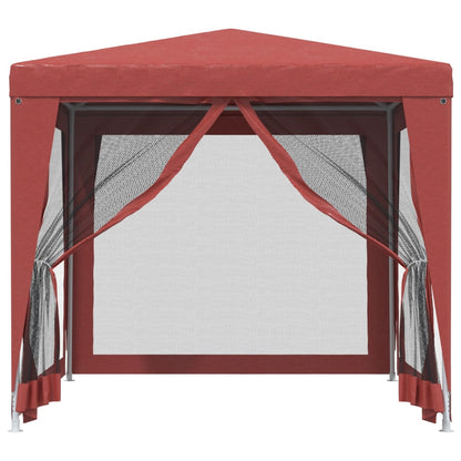 Tenda per Feste 4 Pareti Laterali in Rete Rossa 2,5x2,5m HDPE | homemem39