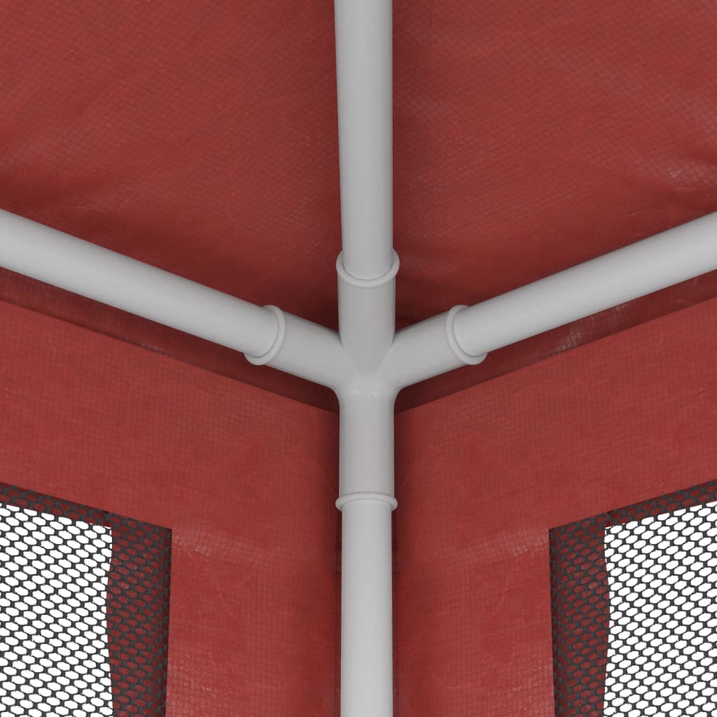 Tenda per Feste 4 Pareti Laterali in Rete Rossa 2,5x2,5m HDPE | homemem39