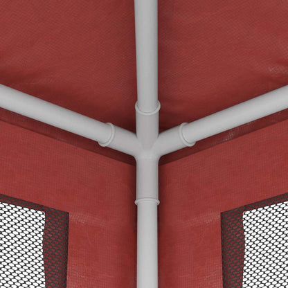 Tenda per Feste 4 Pareti Laterali in Rete Rossa 2,5x2,5m HDPE