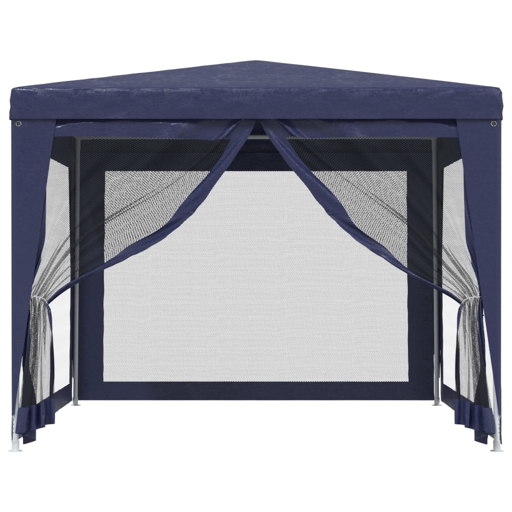 Tenda per Feste con 4 Pareti Laterali in Rete Blu 3x3 m HDPE | homemem39
