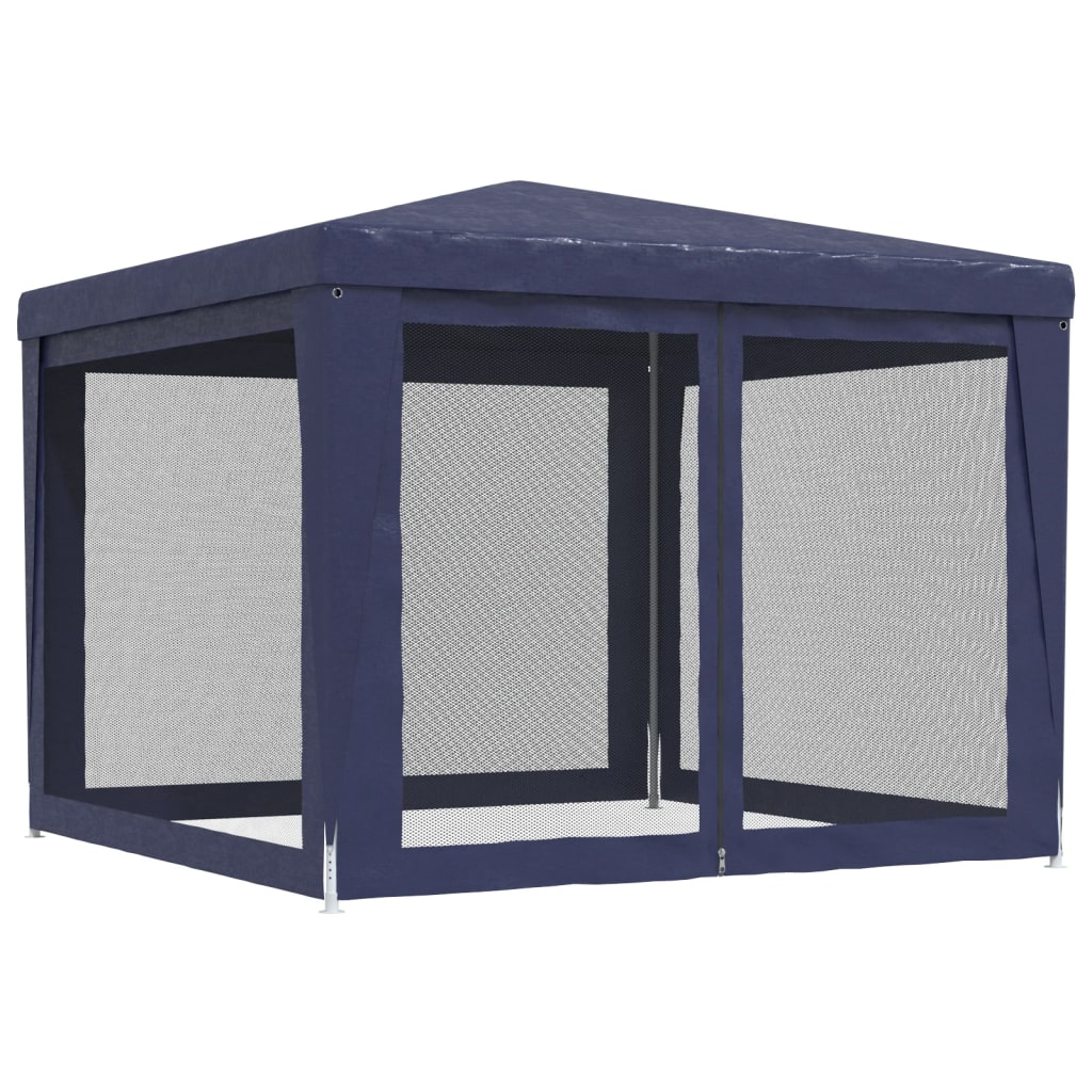 Tenda per Feste con 4 Pareti Laterali in Rete Blu 3x3 m HDPE | homemem39