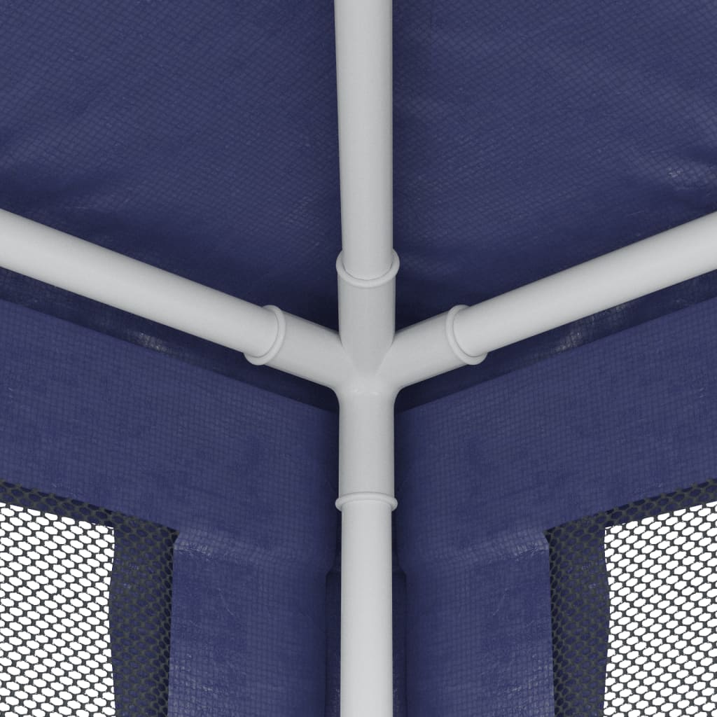 Tenda per Feste con 4 Pareti Laterali in Rete Blu 3x3 m HDPE | homemem39
