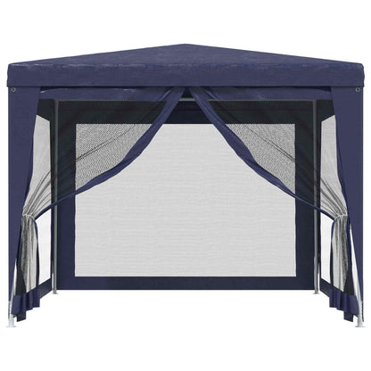 Tenda per Feste con 4 Pareti Laterali in Rete Blu 3x3 m HDPE