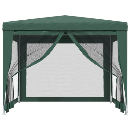 Tenda per Feste con 4 Pareti Laterali in Rete Verde 3x3 m HDPE | homemem39