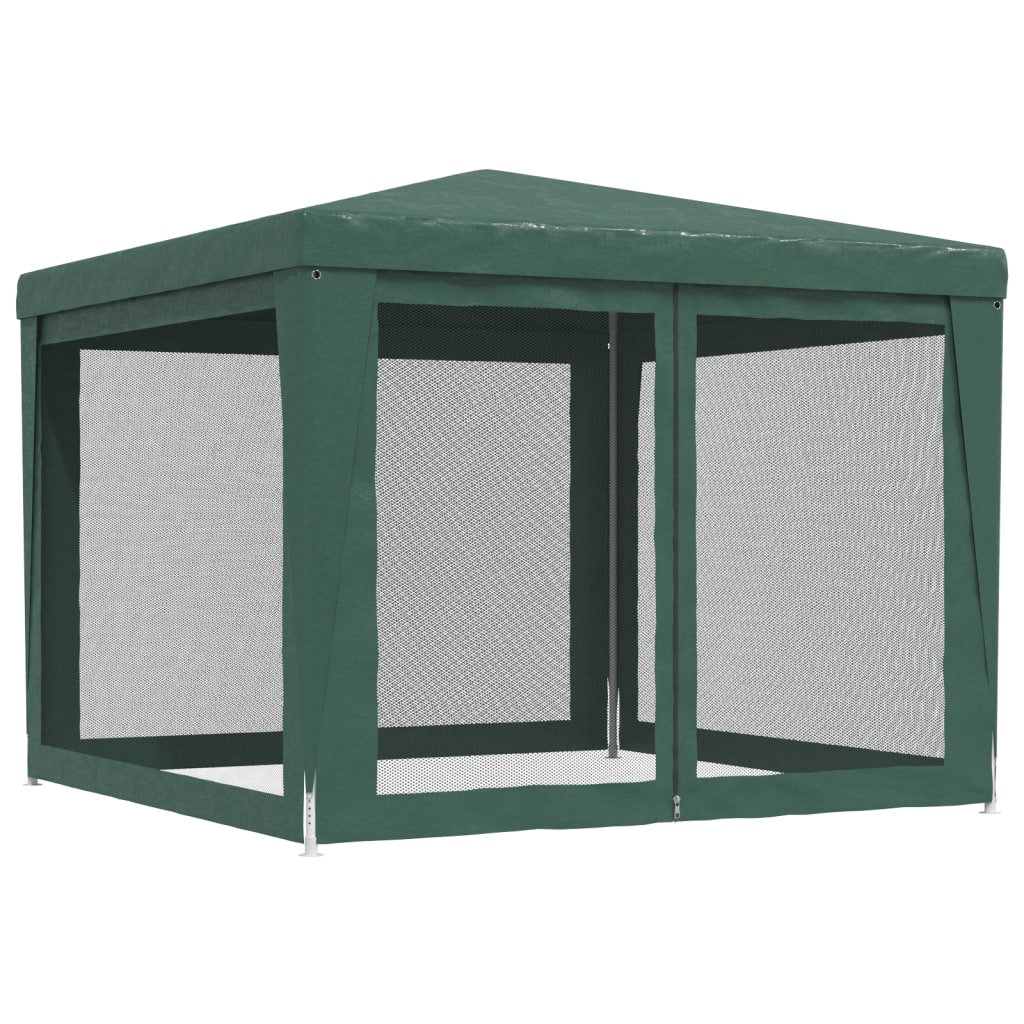 Tenda per Feste con 4 Pareti Laterali in Rete Verde 3x3 m HDPE | homemem39