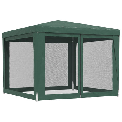 Tenda per Feste con 4 Pareti Laterali in Rete Verde 3x3 m HDPE | homemem39