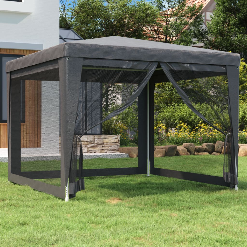 Tenda per Feste con 4 Pareti in Rete Antracite 3x3 m in HDPE | homemem39