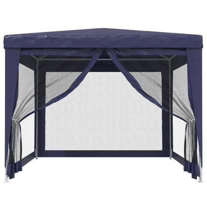 Tenda per Feste con 4 Pareti Laterali in Rete Blu 3x4 m HDPE | homemem39