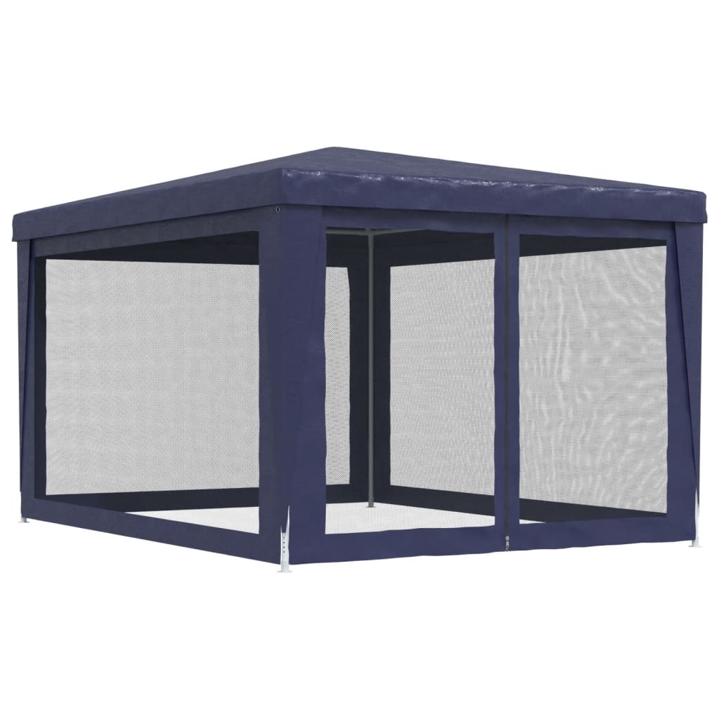 Tenda per Feste con 4 Pareti Laterali in Rete Blu 3x4 m HDPE | homemem39