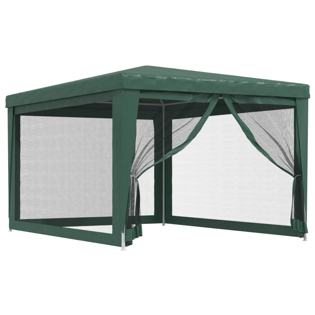 Tenda per Feste con 4 Pareti Laterali in Rete Verde 3x4 m HDPE | homemem39