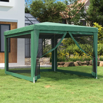 Tenda per Feste con 4 Pareti Laterali in Rete Verde 3x4 m HDPE | homemem39