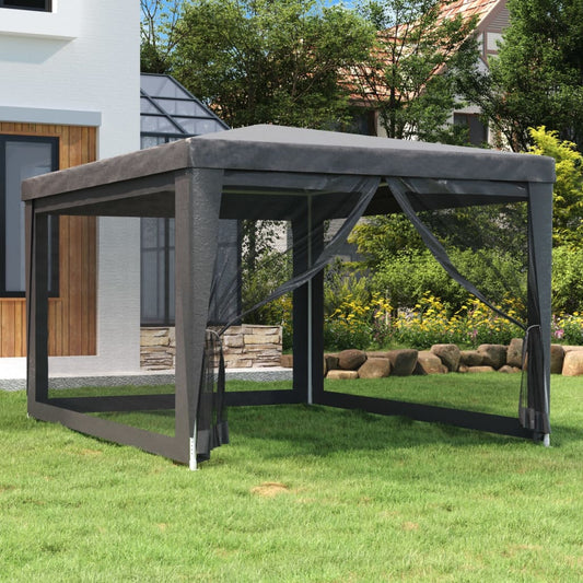 Tenda per Feste con 4 Pareti in Rete Antracite 3x4 m in HDPE | homemem39