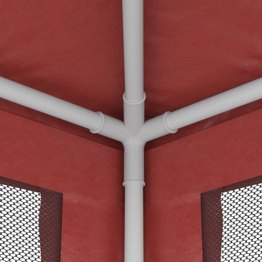 Tenda per Feste con Pareti Laterali in Rete Rossa 3x4 m HDPE | homemem39