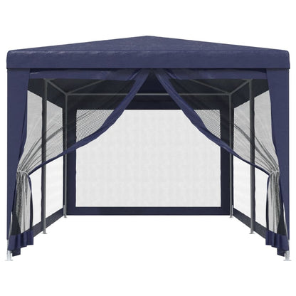 Tenda per Feste con 6 Pareti Laterali in Rete Blu 3x6 m HDPE | homemem39