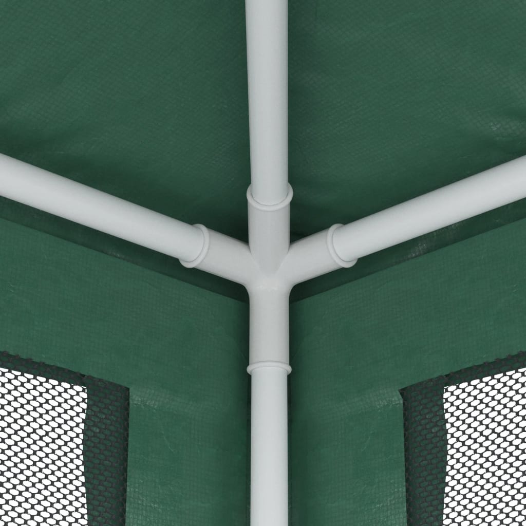 Tenda per Feste con 6 Pareti Laterali in Rete Verde 3x6 m HDPE | homemem39