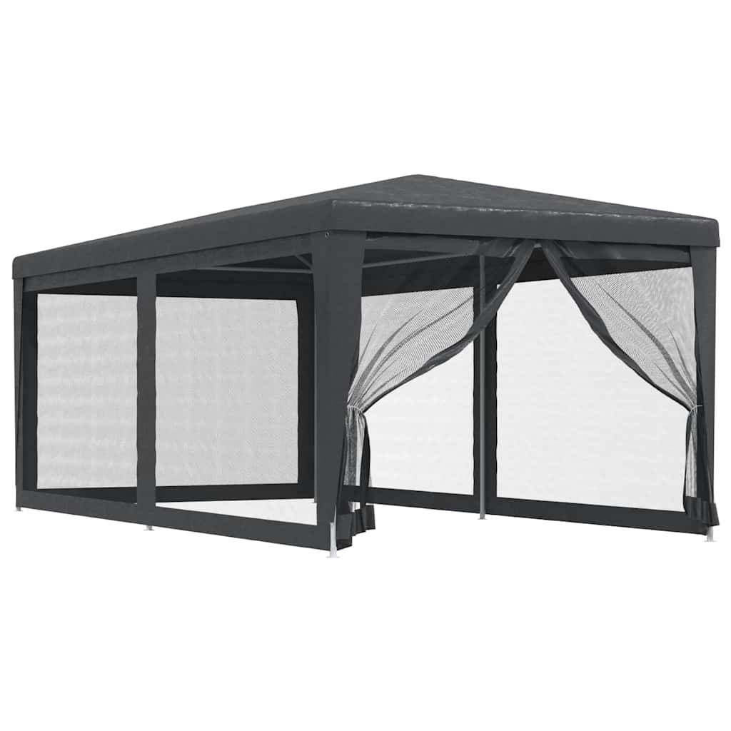 Tenda per Feste 6 Pareti Laterali in Rete Antracite 3x6 m HDPE | homemem39