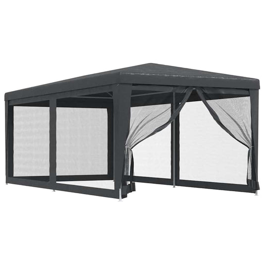 Tenda per Feste 6 Pareti Laterali in Rete Antracite 3x6 m HDPE | homemem39