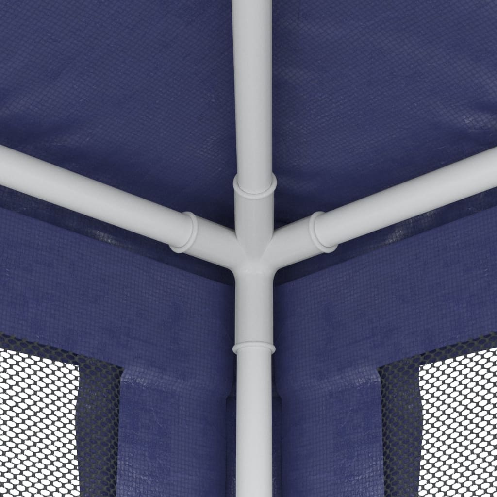 Tenda per Feste con 8 Pareti Laterali in Rete Blu 3x9 m HDPE | homemem39