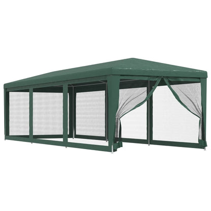 Tenda per Feste con 8 Pareti Laterali in Rete Verde 3x9 m HDPE | homemem39